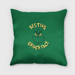 Подушка квадратная Resting Grinch Face, цвет: 3D-принт