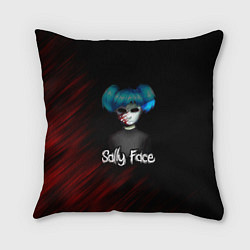 Подушка квадратная Sally Face окровавленное лицо, цвет: 3D-принт