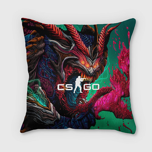 Подушка квадратная CS GO hyper beast skin / 3D-принт – фото 1