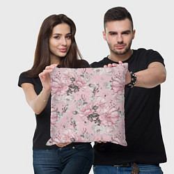 Подушка квадратная Розовые розы, цвет: 3D-принт — фото 2