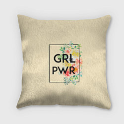 Подушка квадратная GRL PWR, цвет: 3D-принт