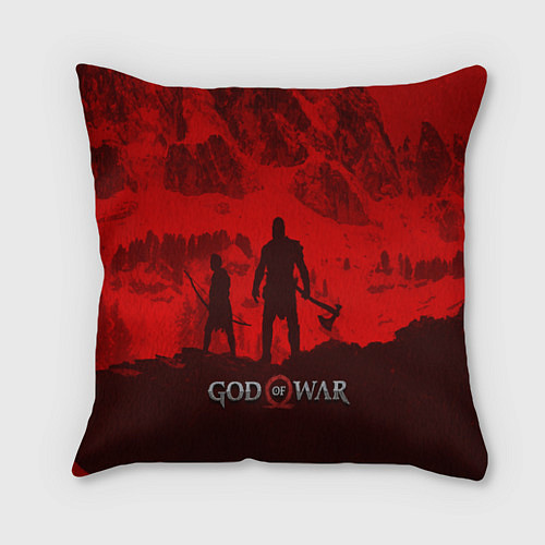 Подушка квадратная God of War: Blood Day / 3D-принт – фото 1