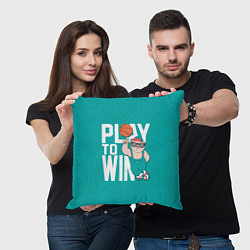 Подушка квадратная Play to win, цвет: 3D-принт — фото 2