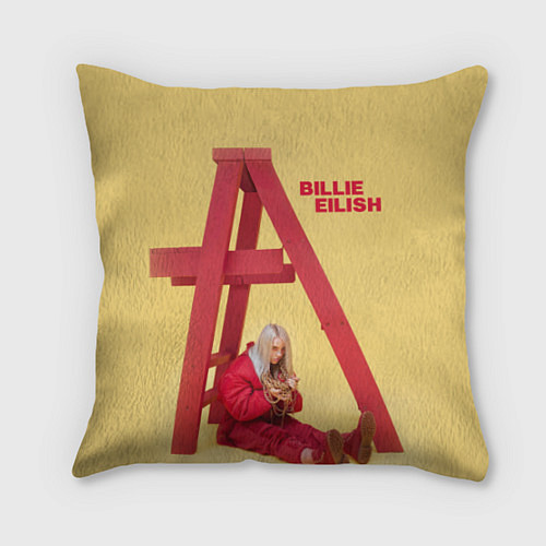 Подушка квадратная Billie Eilish: Dont smile at me / 3D-принт – фото 1