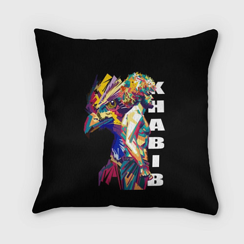 Подушка квадратная Хабиб Нурмагомедов поп-арт / 3D-принт – фото 1