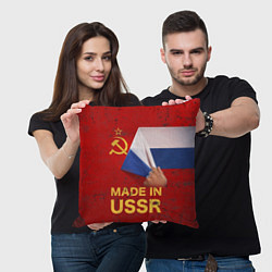 Подушка квадратная MADE IN USSR, цвет: 3D-принт — фото 2