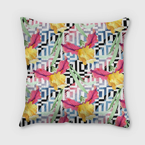 Подушка квадратная Летняя абстракция / 3D-принт – фото 1