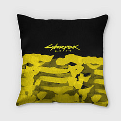 Подушка квадратная Cyberpunk 2077: Black & Yellow, цвет: 3D-принт