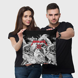 Подушка квадратная Metallica крысы зомби, цвет: 3D-принт — фото 2