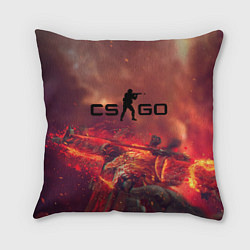 Подушка квадратная CS GO logo abstract style, цвет: 3D-принт