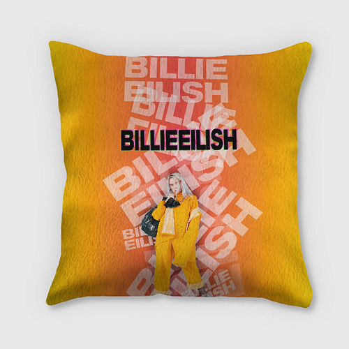 Подушка квадратная Billie Eilish: Yellow Mood / 3D-принт – фото 1