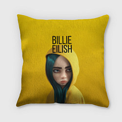 Подушка квадратная BILLIE EILISH: Yellow Girl, цвет: 3D-принт