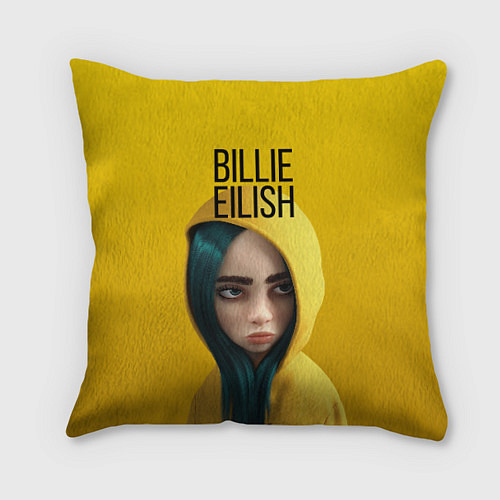 Подушка квадратная BILLIE EILISH: Yellow Girl / 3D-принт – фото 1