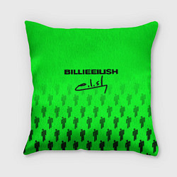 Подушка квадратная Billie Eilish: Green Autograph, цвет: 3D-принт