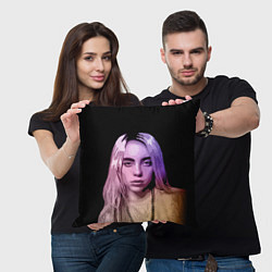 Подушка квадратная BILLIE EILISH: Violet Mood, цвет: 3D-принт — фото 2