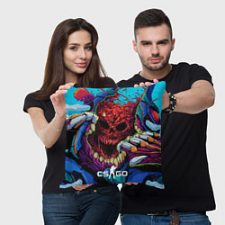 Подушка квадратная CS GO monster, цвет: 3D-принт — фото 2