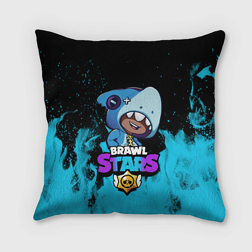 Подушка квадратная Brawl Stars LEON SHARK / 3D-принт – фото 1