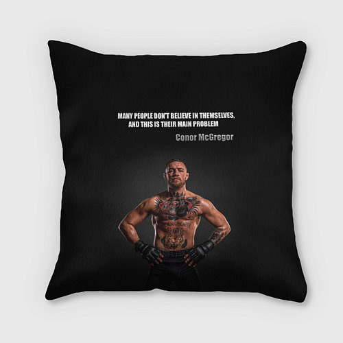 Подушка квадратная Conor McGregor: Motivation / 3D-принт – фото 1