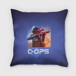 Подушка квадратная Critical Ops, цвет: 3D-принт