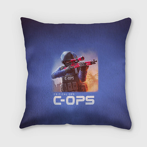 Подушка квадратная Critical Ops / 3D-принт – фото 1
