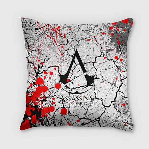 Подушка квадратная Ассасин крид с красными каплями / 3D-принт – фото 1