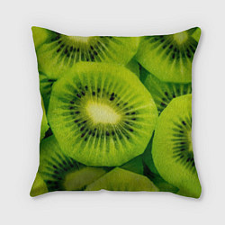 Подушка квадратная Зеленый киви, цвет: 3D-принт