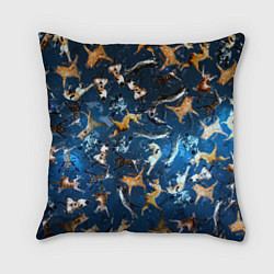 Подушка квадратная Космические коты, цвет: 3D-принт