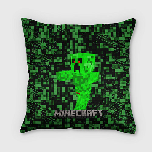 Подушка квадратная MINECRAFT CREEPER / 3D-принт – фото 1