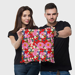 Подушка квадратная Flowers, цвет: 3D-принт — фото 2