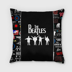 Подушка квадратная Beatles, цвет: 3D-принт