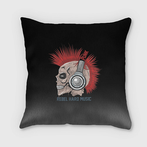 Подушка квадратная Rebel hard music / 3D-принт – фото 1