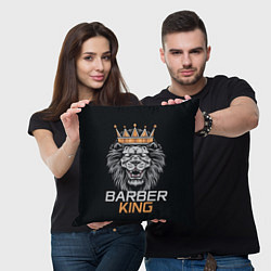 Подушка квадратная Barber King Барбер Король, цвет: 3D-принт — фото 2