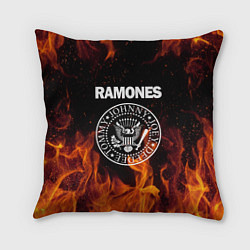 Подушка квадратная Ramones, цвет: 3D-принт