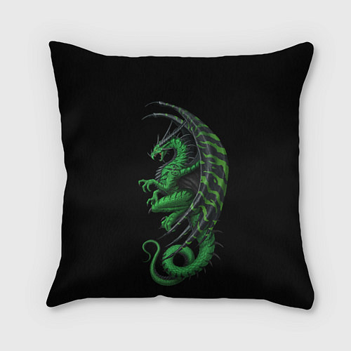Подушка квадратная Green Dragon / 3D-принт – фото 1