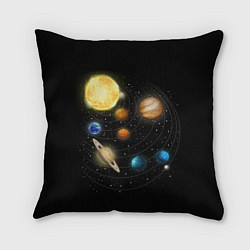 Подушка квадратная Солнечная Система, цвет: 3D-принт