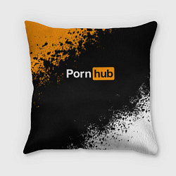 Подушка квадратная PORNHUB, цвет: 3D-принт