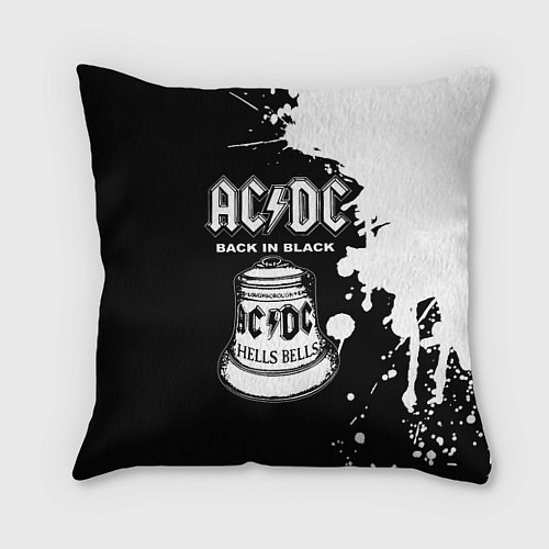 Подушка квадратная ACDC Back in Black / 3D-принт – фото 1