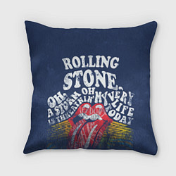 Подушка квадратная Rolling Stone, цвет: 3D-принт