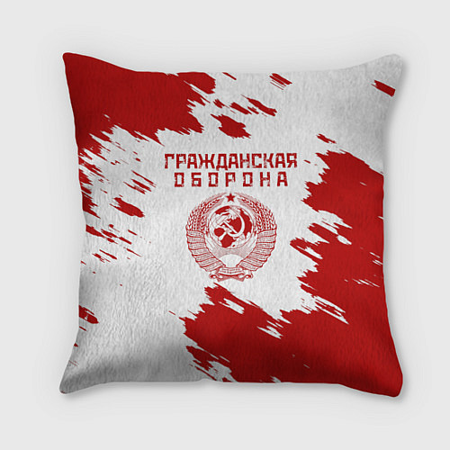 Подушка квадратная Гражданская оборона / 3D-принт – фото 1