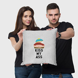 Подушка квадратная Kiss My Ass, цвет: 3D-принт — фото 2