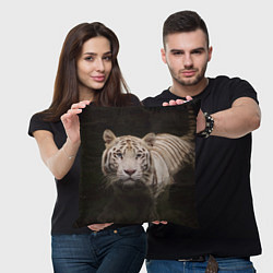 Подушка квадратная Белый тигр, цвет: 3D-принт — фото 2