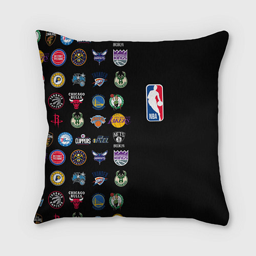 Подушка квадратная NBA Team Logos 2 / 3D-принт – фото 1