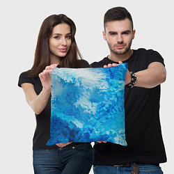 Подушка квадратная Cине-белая абстрактная живопис, цвет: 3D-принт — фото 2
