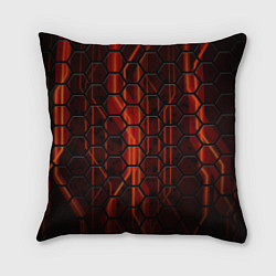 Подушка квадратная Огненные соты, цвет: 3D-принт