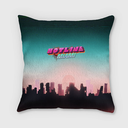 Подушка квадратная HOTLINE MIAMI / 3D-принт – фото 1