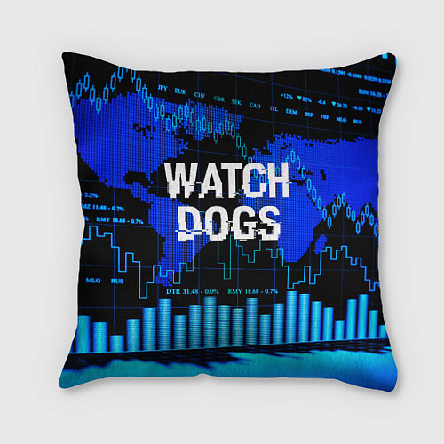 Подушка квадратная Watch Dogs / 3D-принт – фото 1