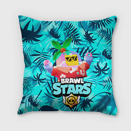 Подушка квадратная BRAWL STARS TROPICAL SPROUT / 3D-принт – фото 1