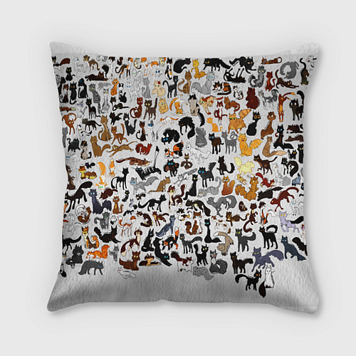 Подушка квадратная Котики / 3D-принт – фото 1