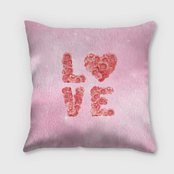 Подушка квадратная Love Розы, цвет: 3D-принт