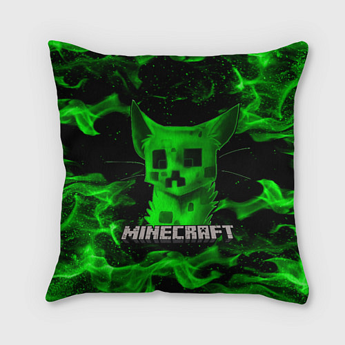 Подушка квадратная MINECRAFT CREEPER CAT / 3D-принт – фото 1